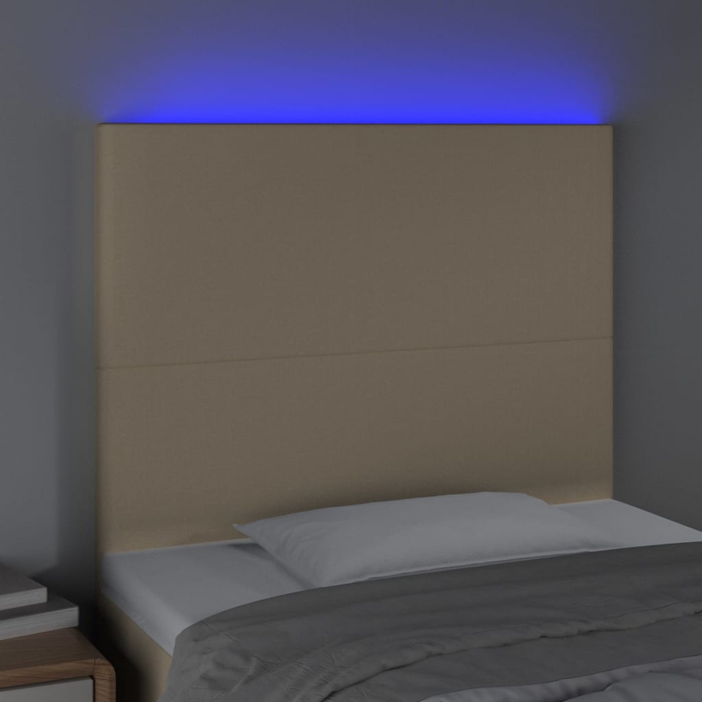 LED uzglavlje krem 80x5x118/128 cm od tkanine