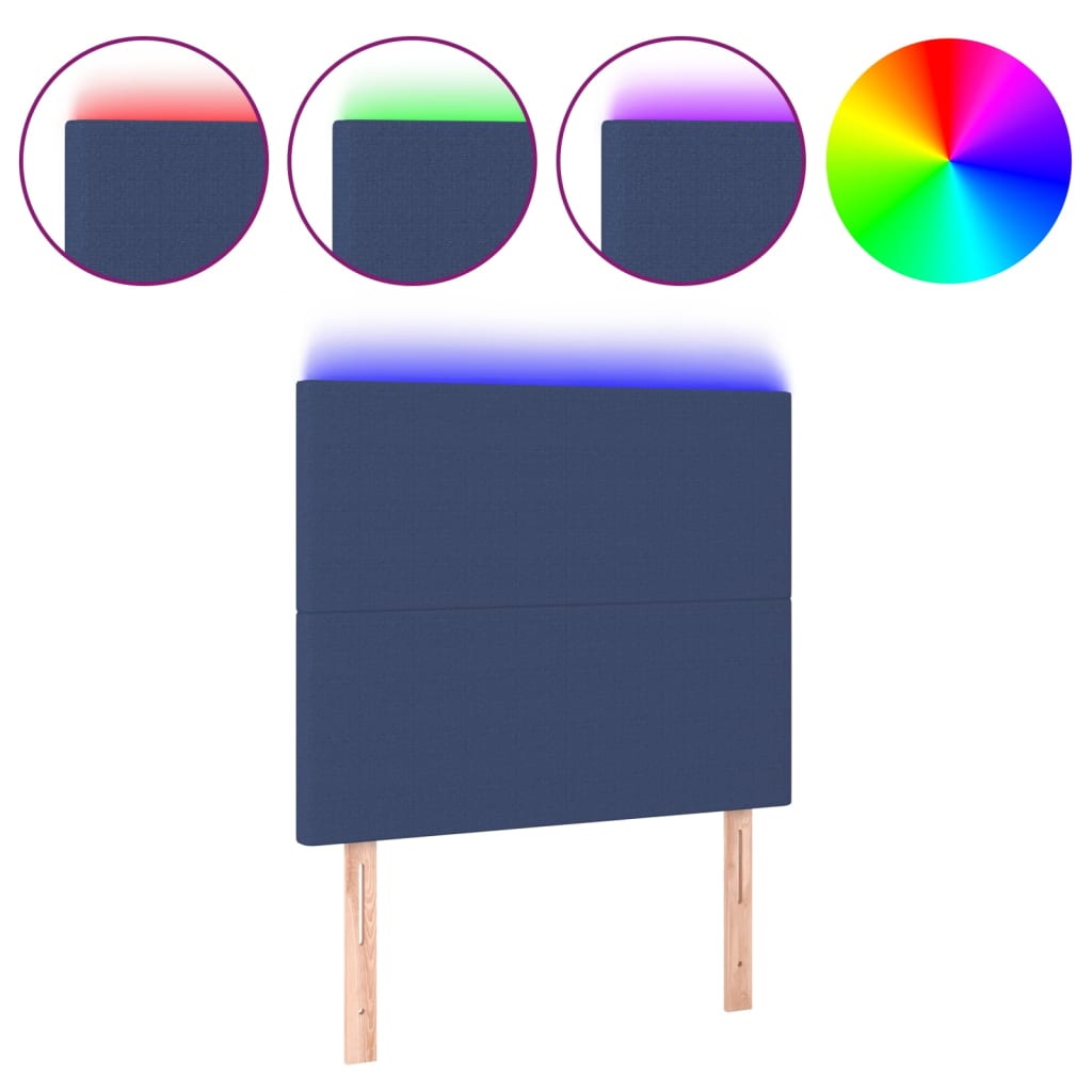 LED uzglavlje plavo 100x5x118/128 cm od tkanine