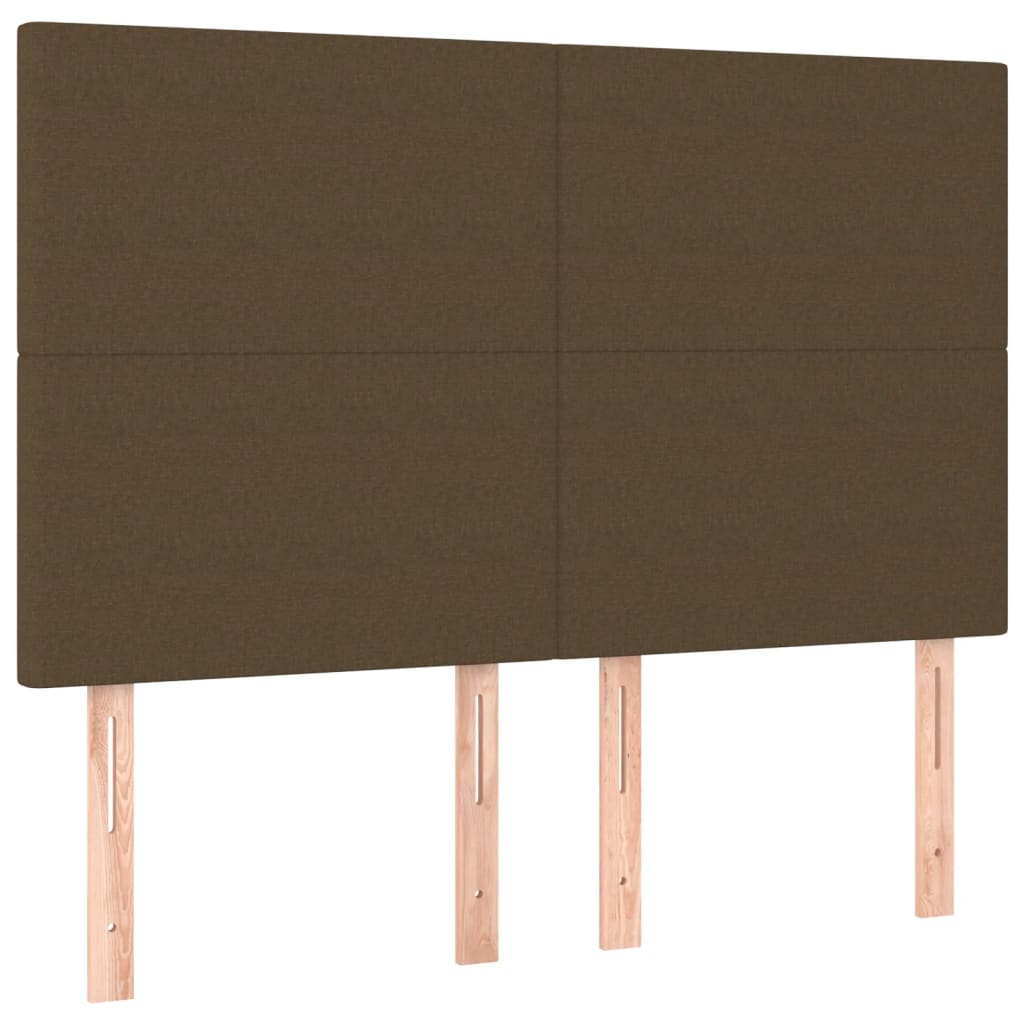 LED uzglavlje tamnosmeđe 144x5x118/128 cm od tkanine