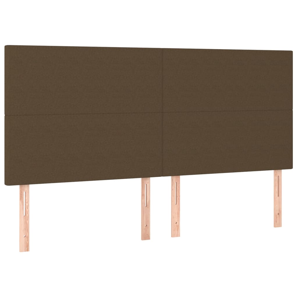 LED uzglavlje tamnosmeđe 180x5x118/128 cm od tkanine