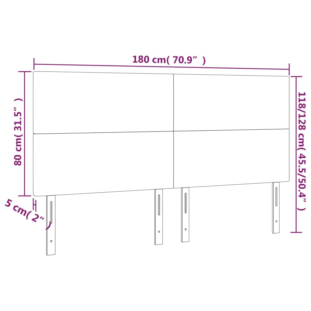 LED uzglavlje tamnosmeđe 180x5x118/128 cm od tkanine