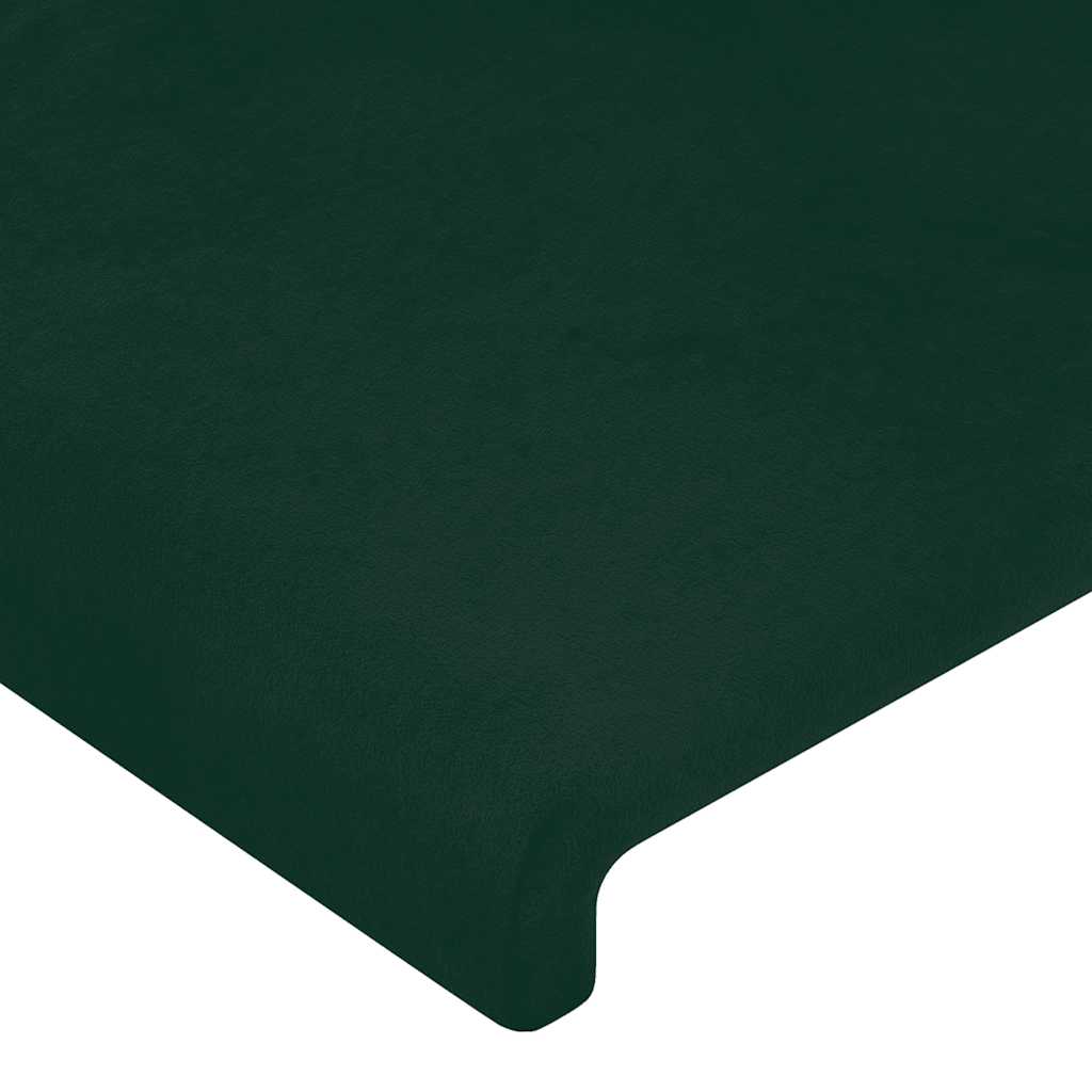 LED uzglavlje tamnozeleno 80x5x118/128 cm baršunasto