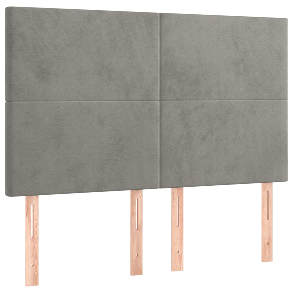 LED uzglavlje svjetlosivo 144x5x118/128 cm baršunasto