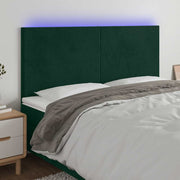 LED uzglavlje tamnozeleno 160x5x118/128 cm baršunasto