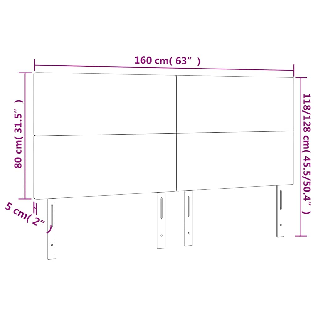 LED uzglavlje tamnoplavo 160x5x118/128 cm baršunasto