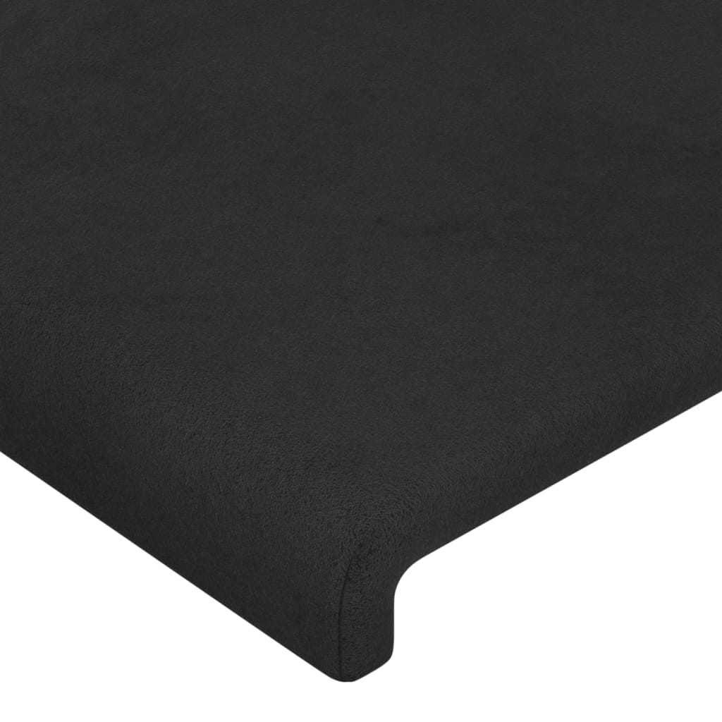 LED uzglavlje crno 200x5x118/128 cm baršunasto