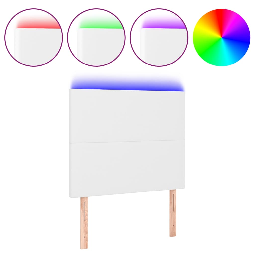 LED uzglavlje bijelo 80x5x118/128 cm od umjetne kože