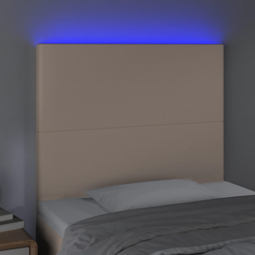LED uzglavlje boja cappuccina 100x5x118/128 cm od umjetna koža