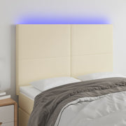 LED uzglavlje krem 144x5x118/128 cm od umjetne kože