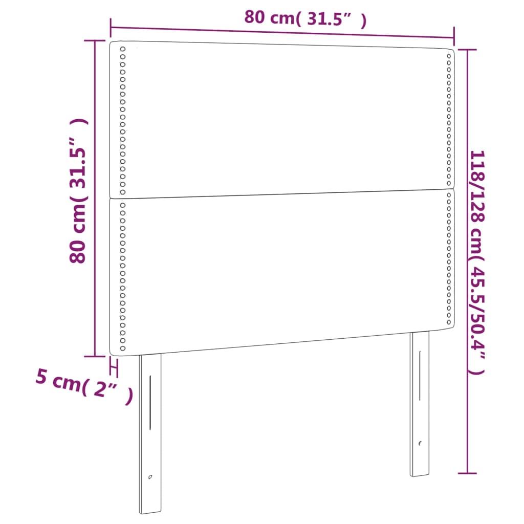 LED uzglavlje crno 80x5x118/128 cm od tkanine