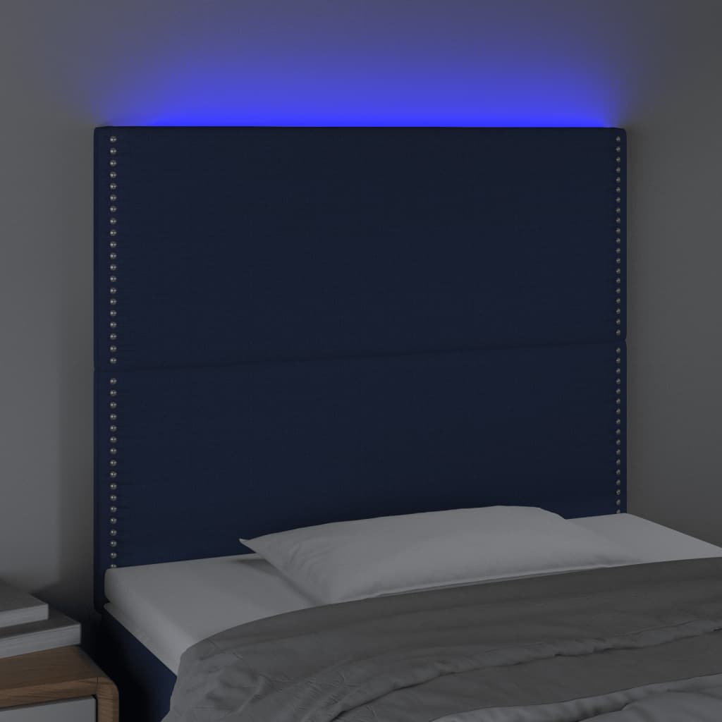 LED uzglavlje plavo 90x5x118/128 cm od tkanine