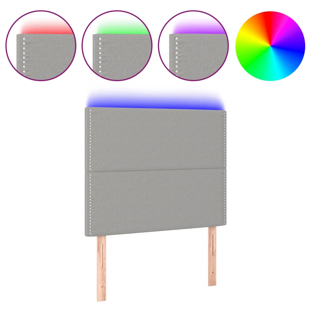 LED uzglavlje svjetlosivo 100x5x118/128 cm od tkanine
