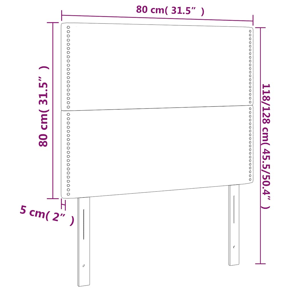 LED uzglavlje tamnoplavo 80x5x118/128 cm baršunasto