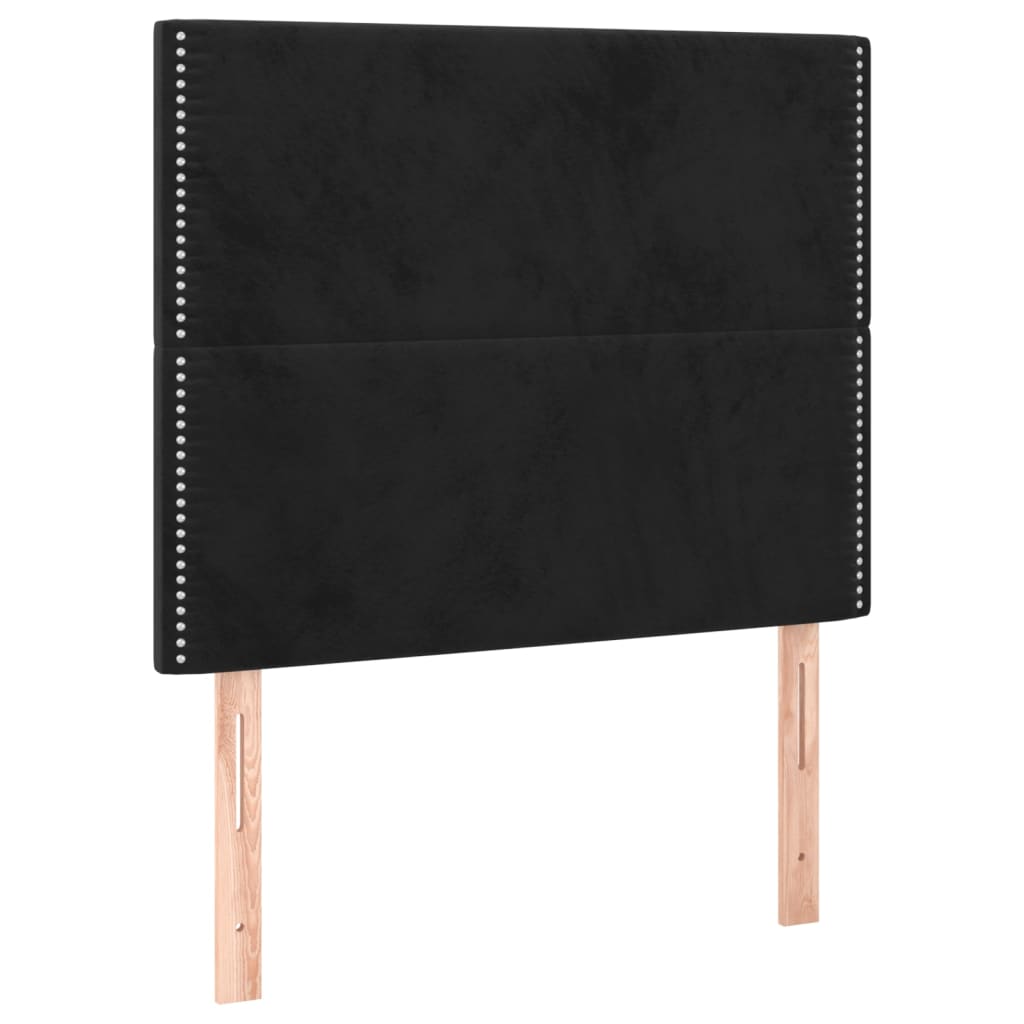 LED uzglavlje crno 100x5x118/128 cm baršunasto