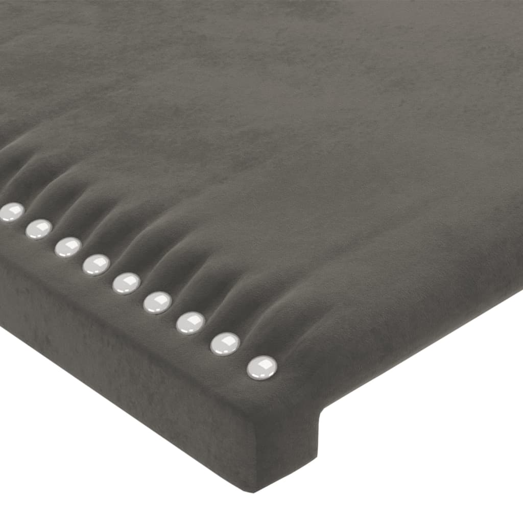 LED uzglavlje tamnosivo 180x5x118/128 cm baršunasto
