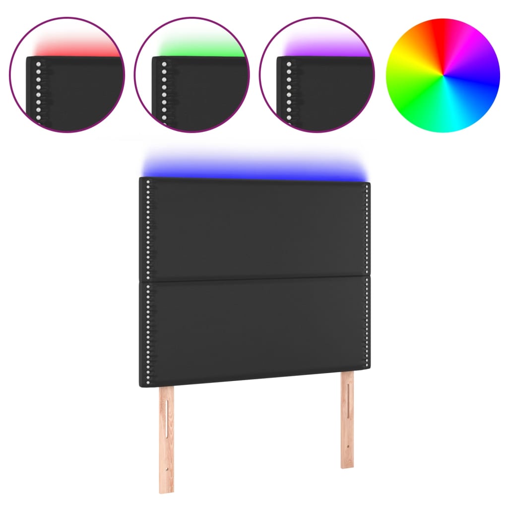 LED uzglavlje crno 90x5x118/128 cm od umjetne kože