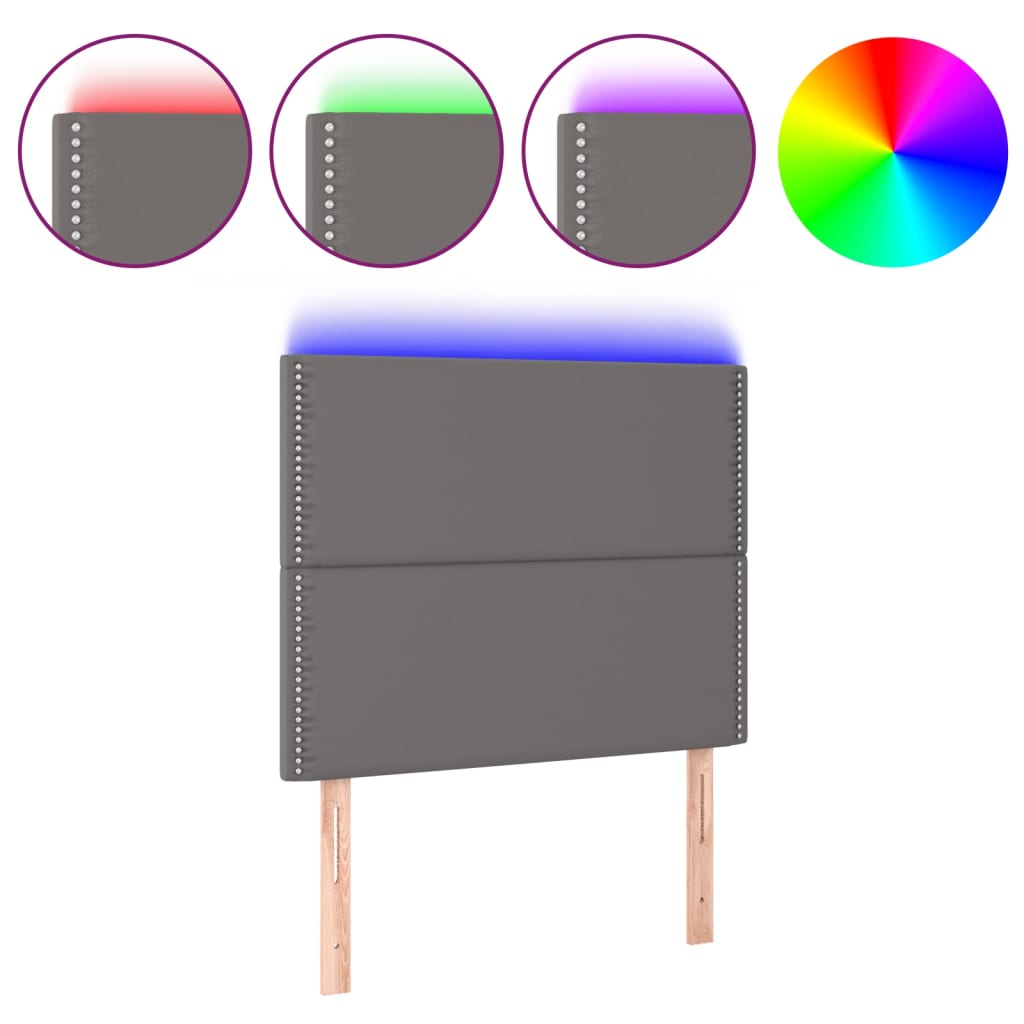 LED uzglavlje sivo 90x5x118/128 cm od umjetne kože