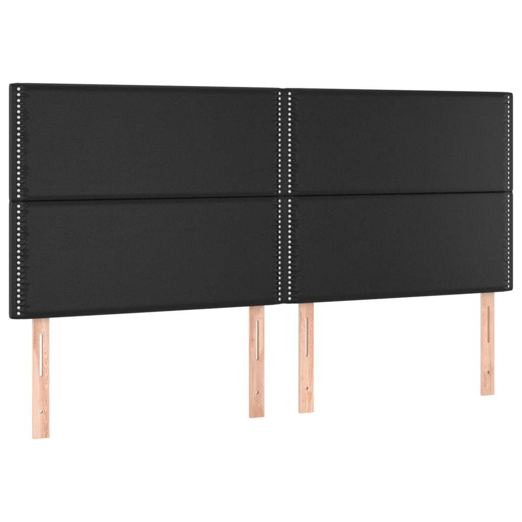 LED uzglavlje crno 200x5x118/128 cm od umjetne kože