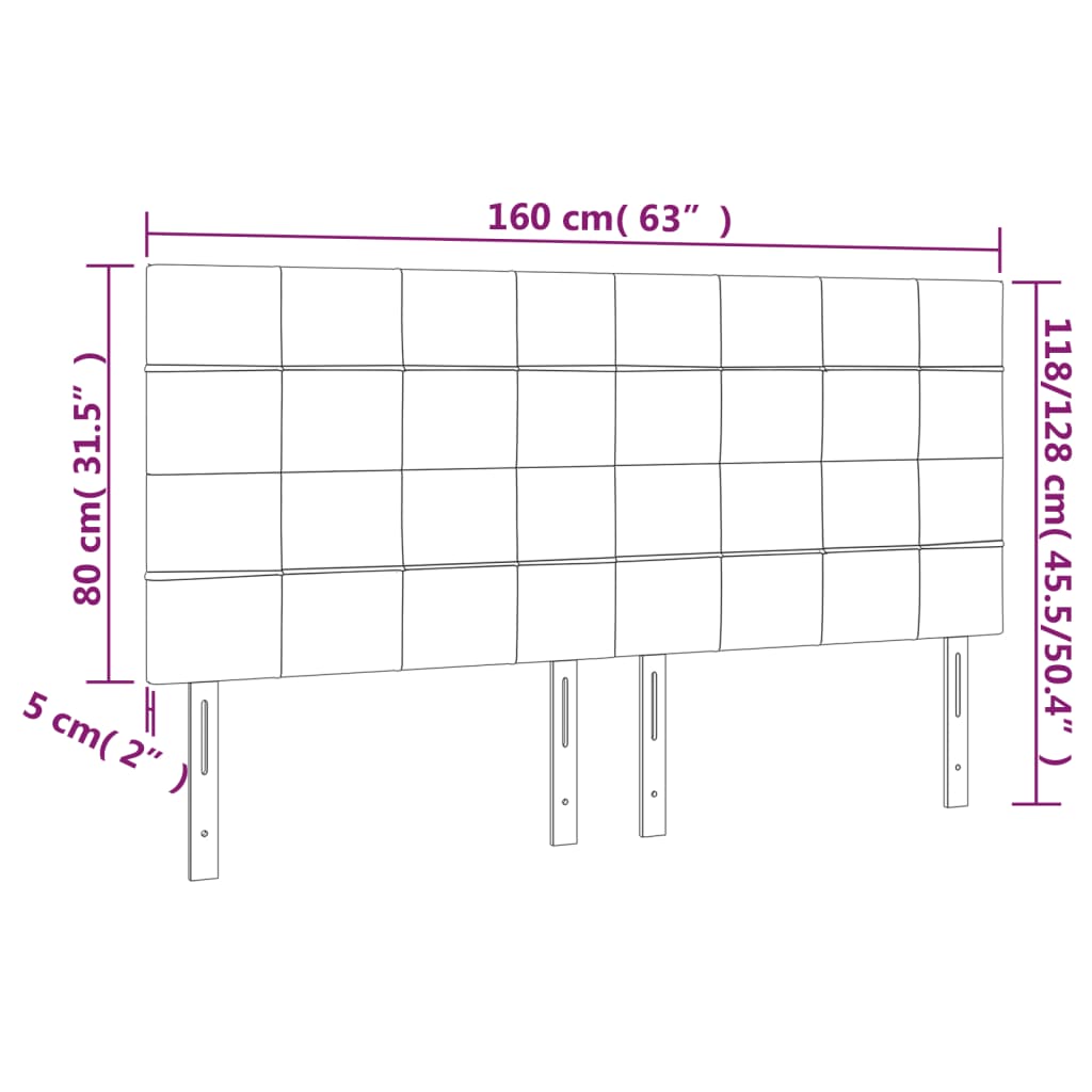 LED uzglavlje svjetlosivo 160x5x118/128 cm od tkanine
