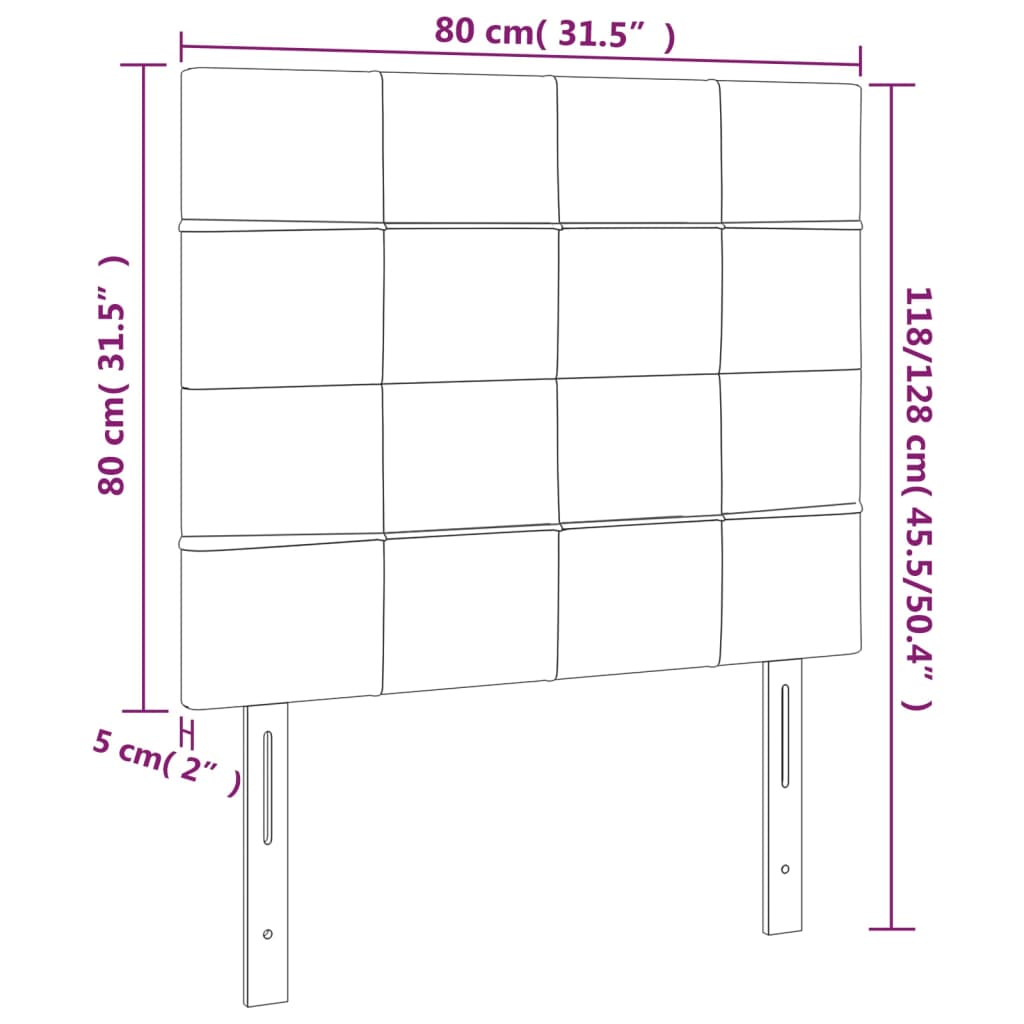 LED uzglavlje svjetlosivo 80x5x118/128 cm baršunasto