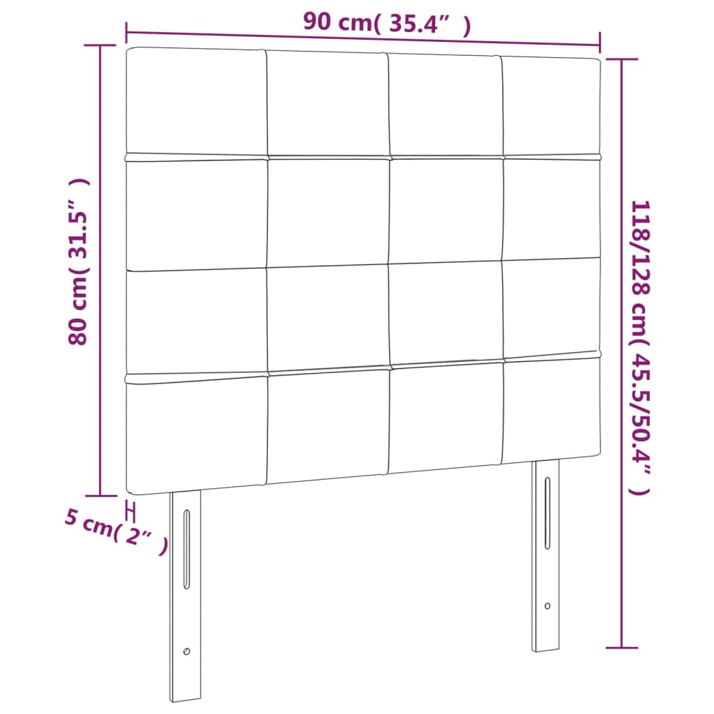 LED uzglavlje svjetlosivo 90x5x118/128 cm baršunasto