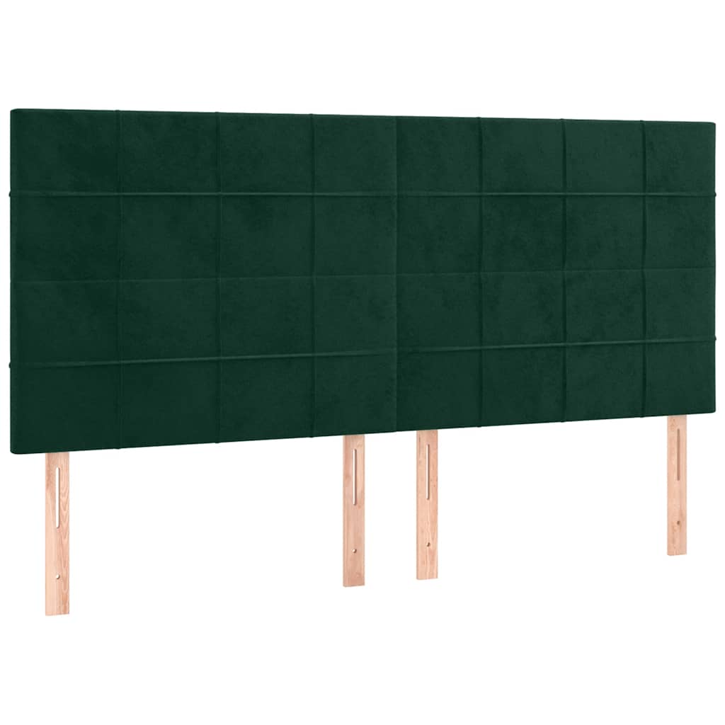LED uzglavlje tamnozeleno 160x5x118/128 cm baršunasto