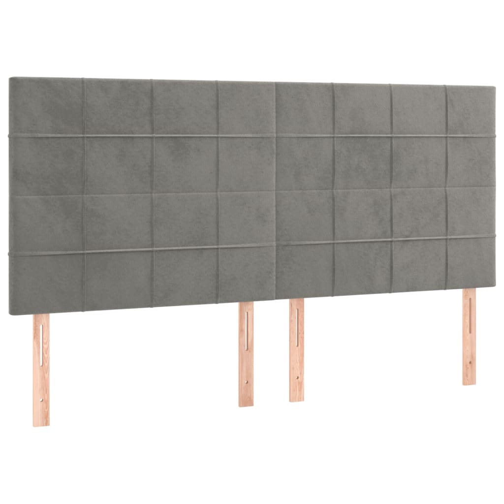 LED uzglavlje svjetlosivo 180x5x118/128 cm baršunasto