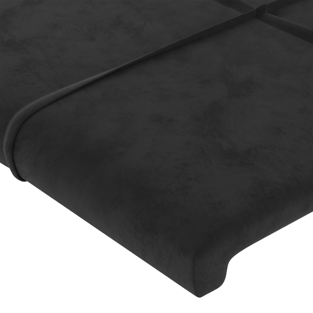 LED uzglavlje crno 180x5x118/128 cm baršunasto