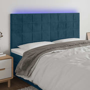 LED uzglavlje tamnoplavo 180x5x118/128 cm baršunasto