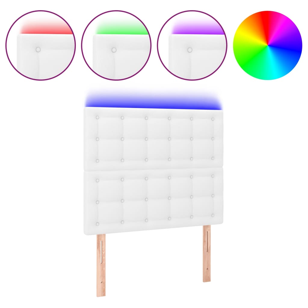LED uzglavlje bijelo 80x5x118/128 cm od umjetne kože