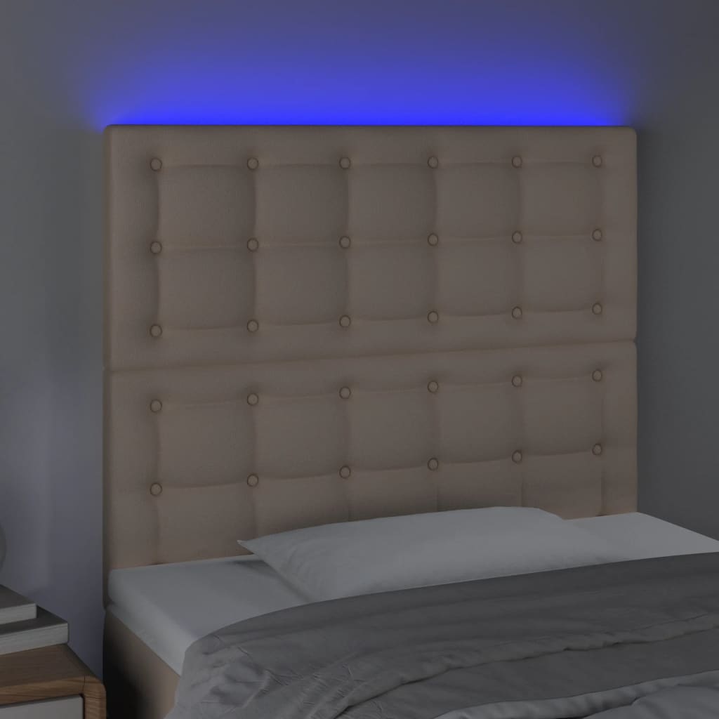 LED uzglavlje boja cappuccina 80x5x118/128 cm od umjetne kože