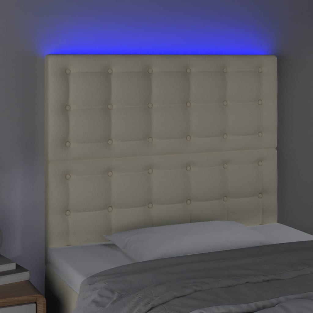 LED uzglavlje krem 90x5x118/128 cm od umjetne kože