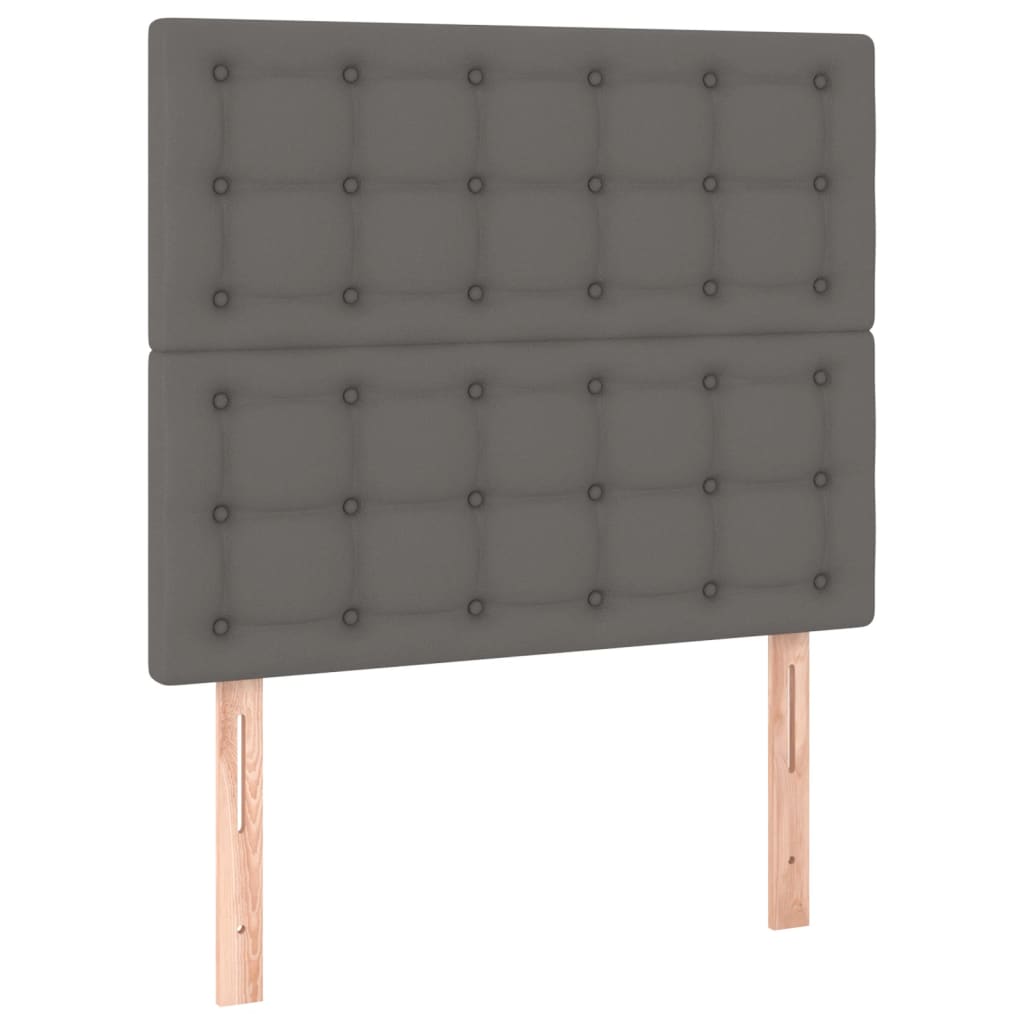 LED uzglavlje sivo 90x5x118/128 cm od umjetne kože