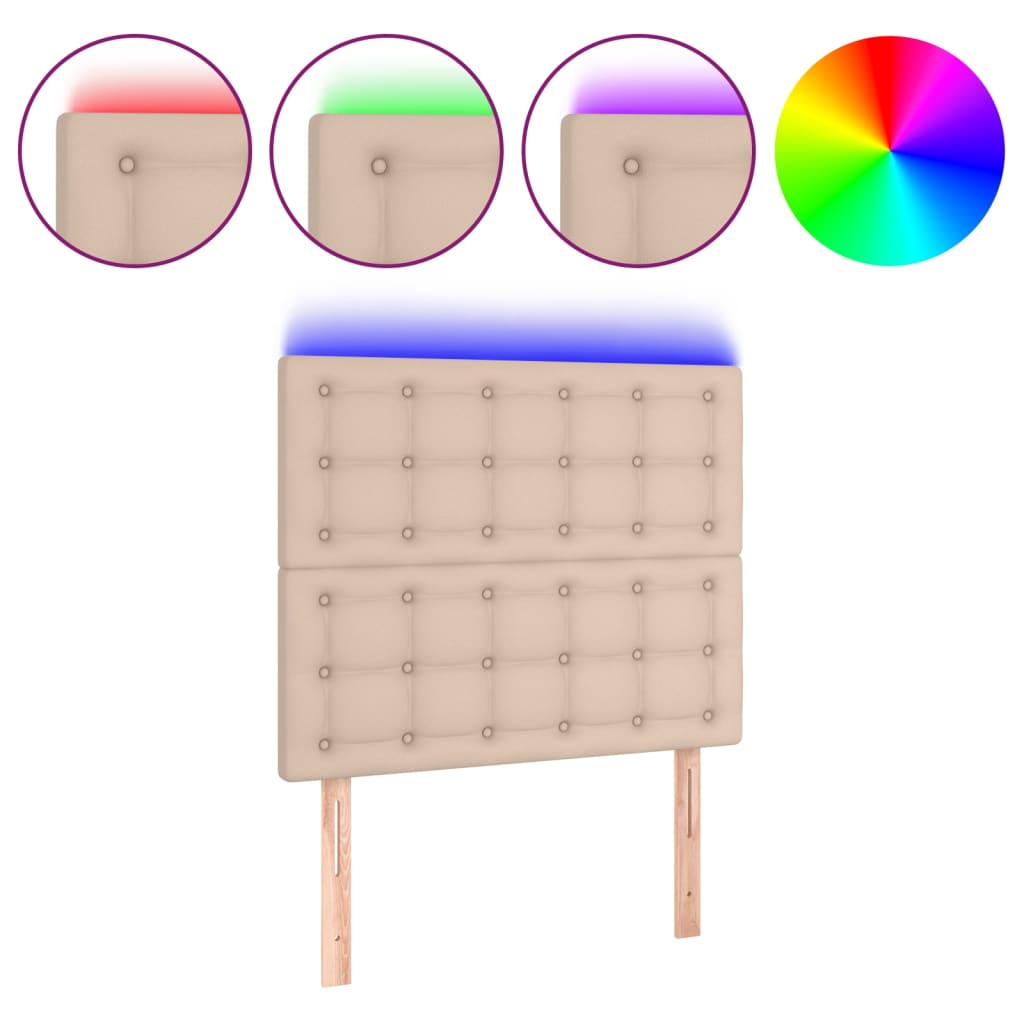 LED uzglavlje boja cappuccina 90x5x118/128 cm od umjetne kože