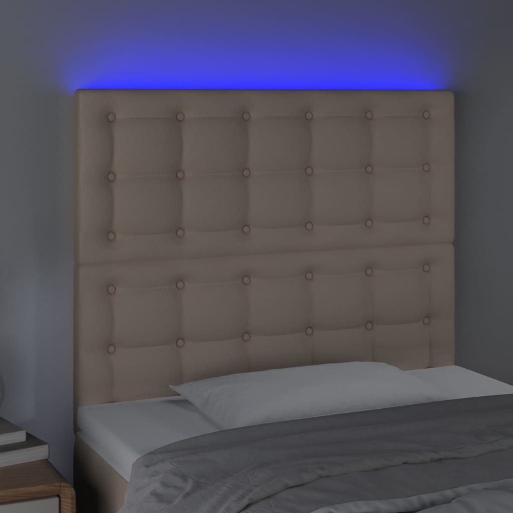 LED uzglavlje boja cappuccina 90x5x118/128 cm od umjetne kože