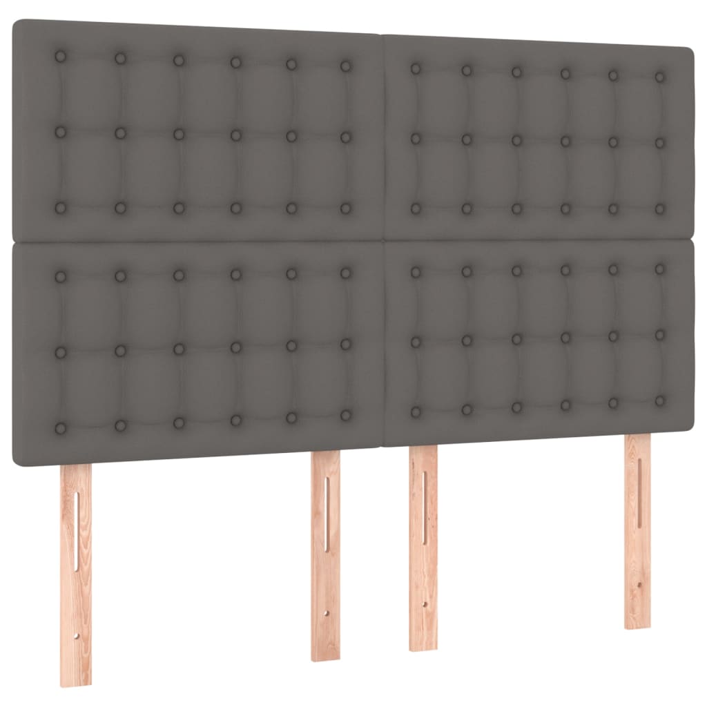 LED uzglavlje sivo 144x5x118/128 cm od umjetne kože