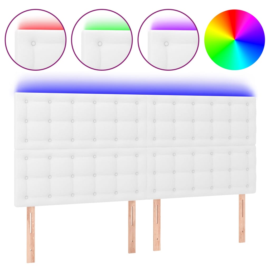 LED uzglavlje bijelo 160x5x118/128 cm od umjetne kože