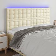 LED uzglavlje krem 180x5x118/128 cm od umjetne kože