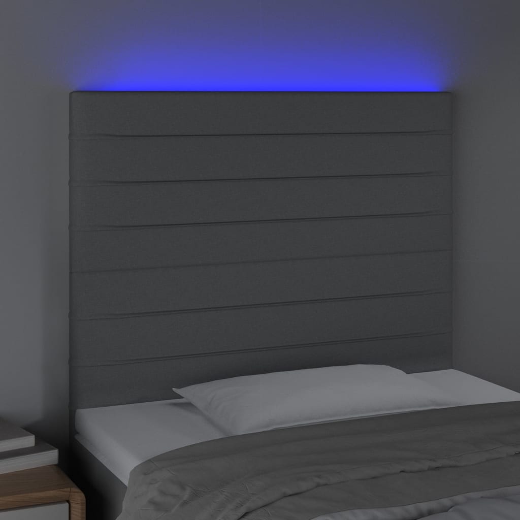 LED uzglavlje svjetlosivo 80x5x118/128 cm od tkanine