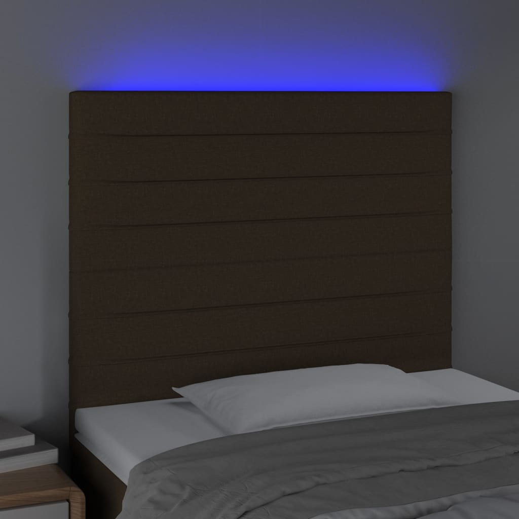LED uzglavlje tamnosmeđe 80x5x118/128 cm od tkanine