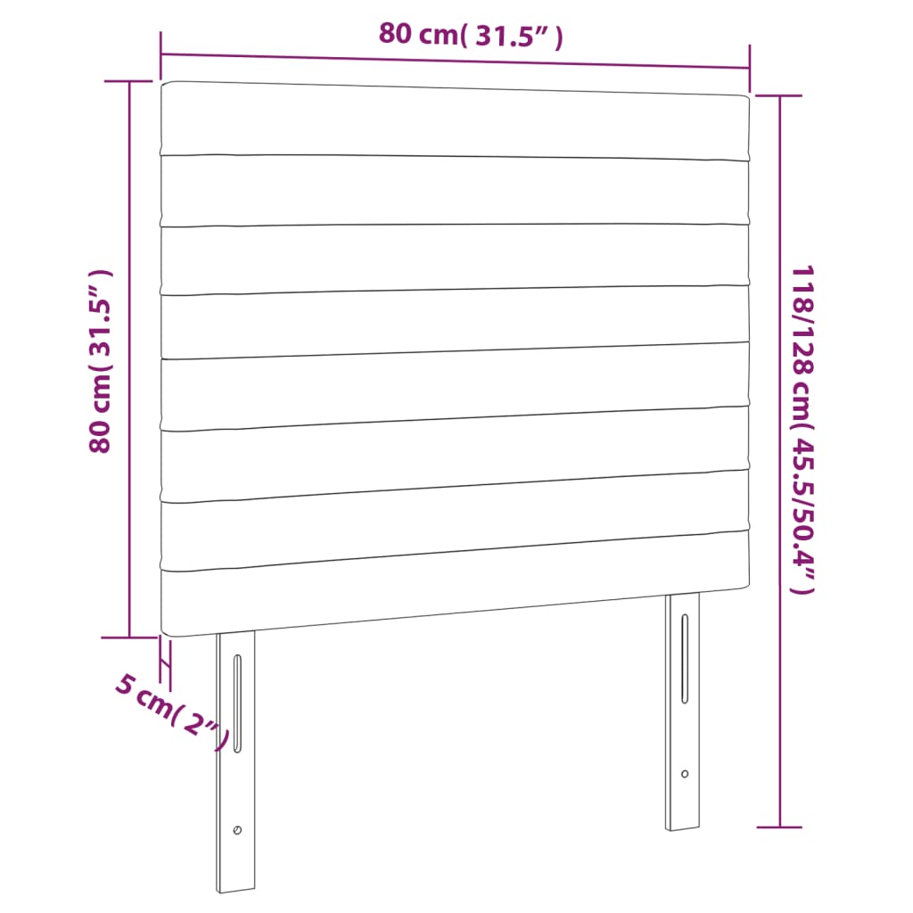 LED uzglavlje tamnosmeđe 80x5x118/128 cm od tkanine