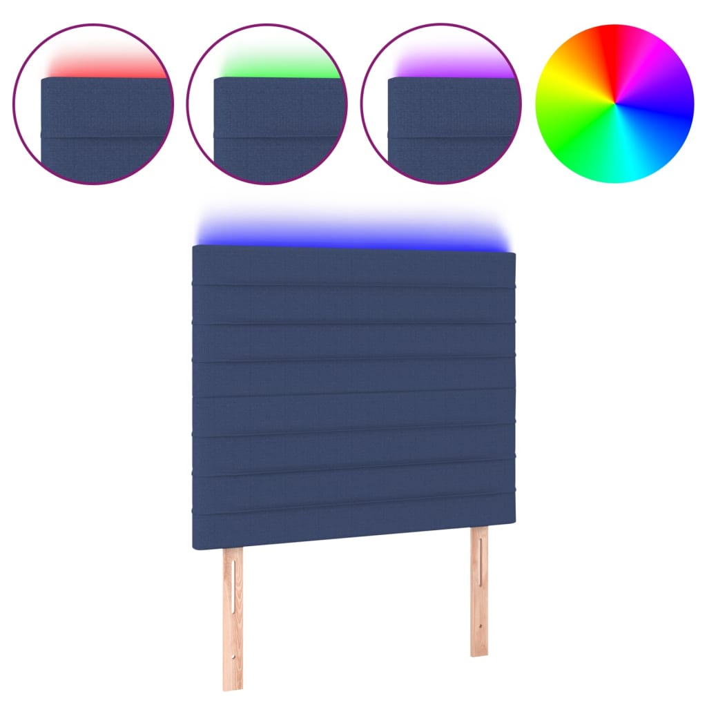 LED uzglavlje plavo 80x5x118/128 cm od tkanine