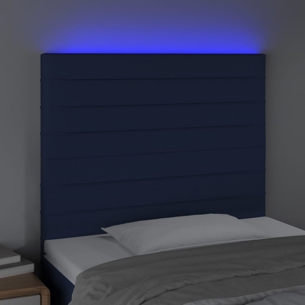 LED uzglavlje plavo 80x5x118/128 cm od tkanine
