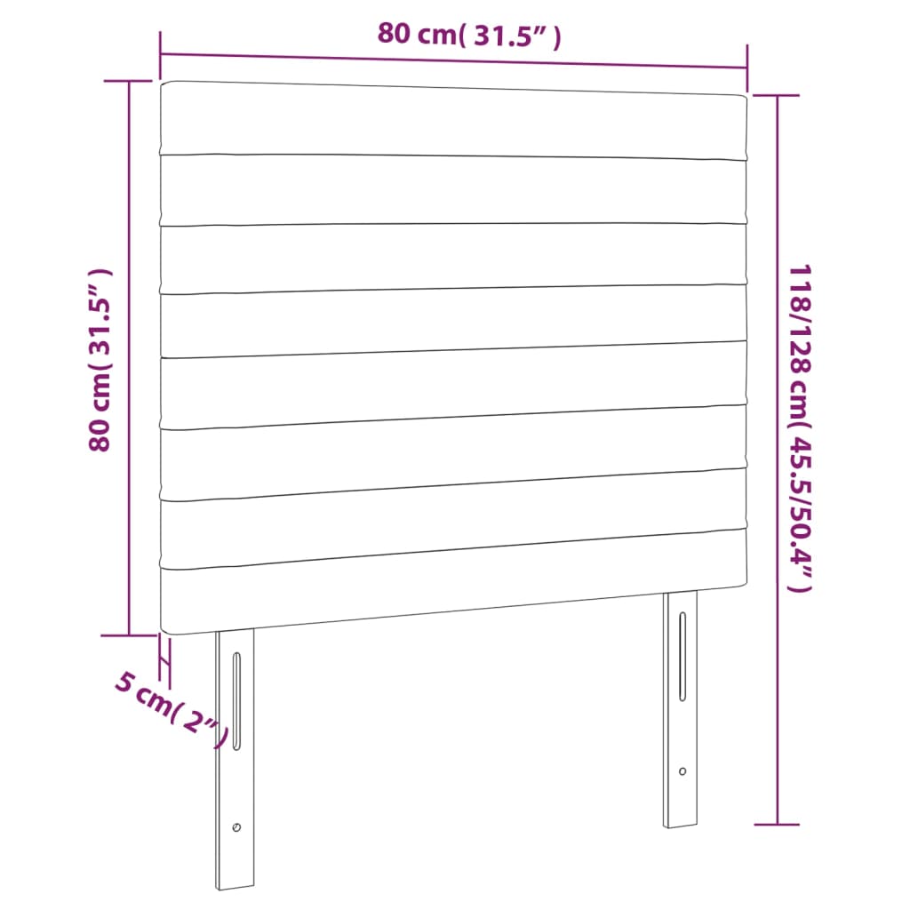 LED uzglavlje plavo 80x5x118/128 cm od tkanine