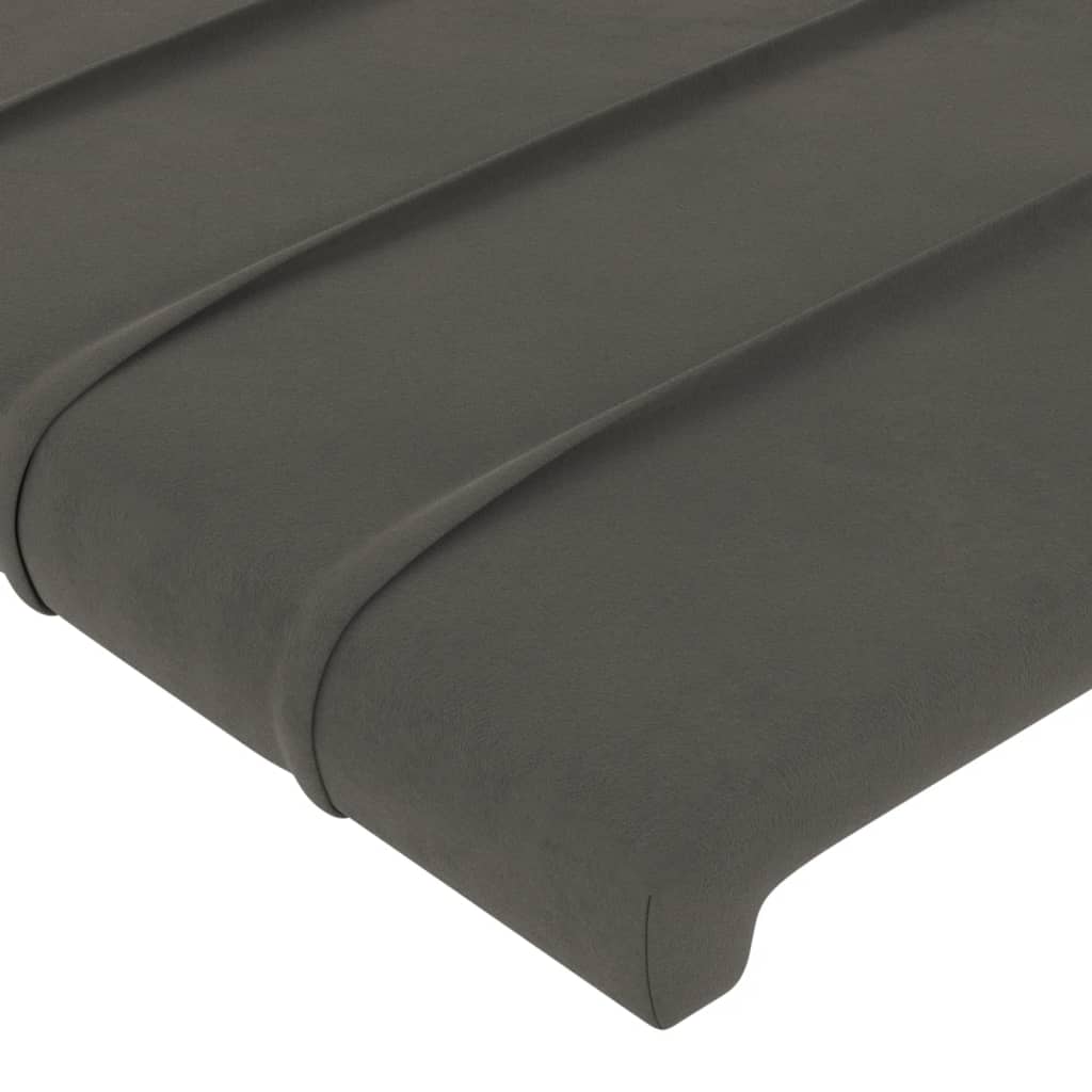 LED uzglavlje tamnosivo 80x5x118/128 cm baršunasto