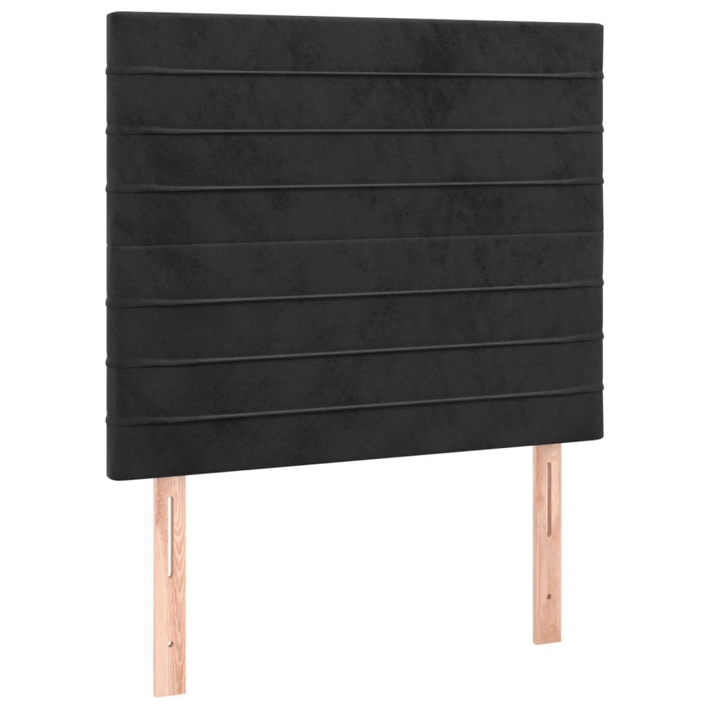 LED uzglavlje crno 80x5x118/128 cm baršunasto