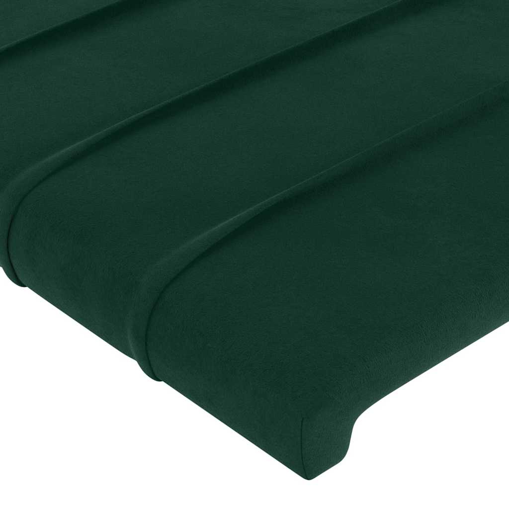 LED uzglavlje tamnozeleno 144x5x118/128 cm baršunasto