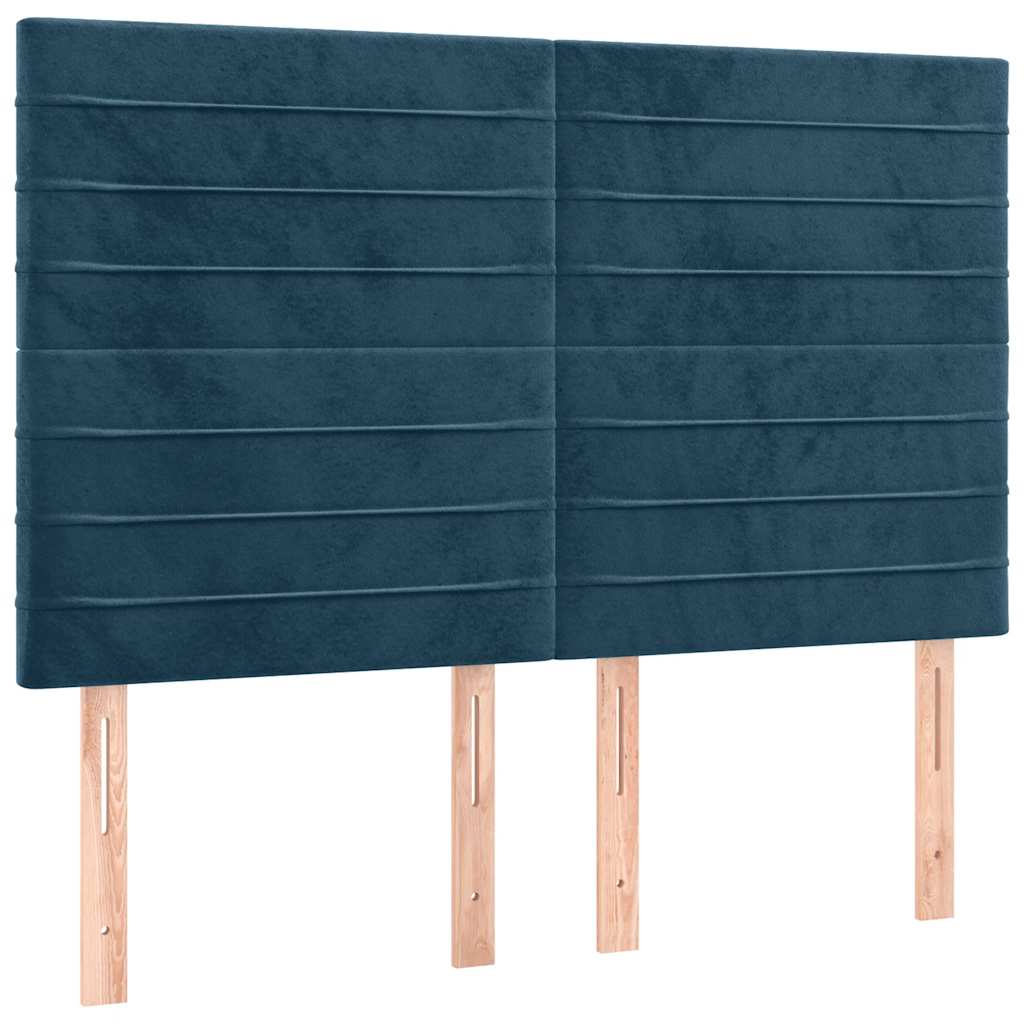 LED uzglavlje tamnoplavo 144x5x118/128 cm baršunasto