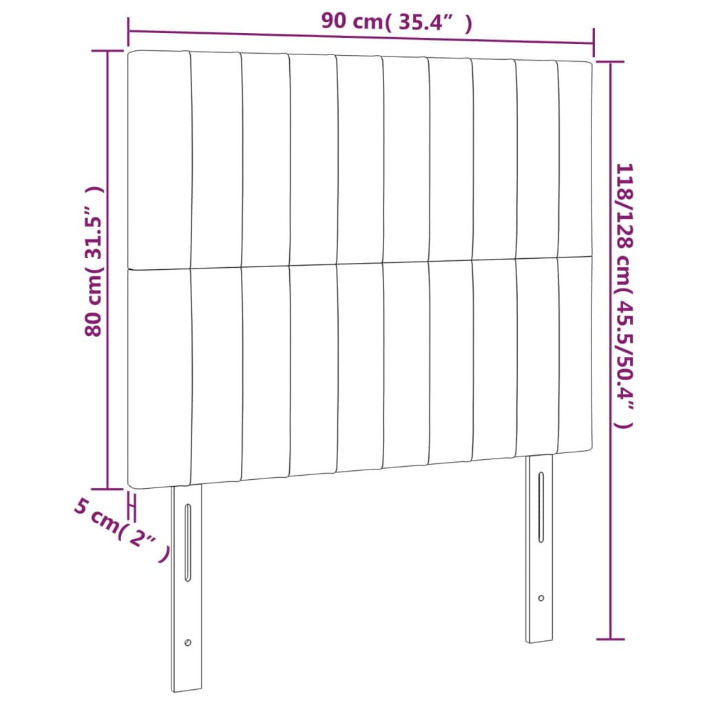 LED uzglavlje krem 90x5x118/128 cm od tkanine