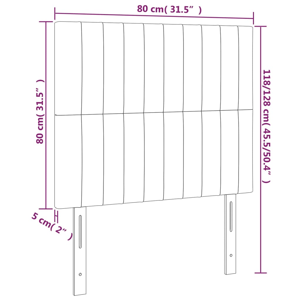 LED uzglavlje tamnosivo 80x5x118/128 cm baršunasto